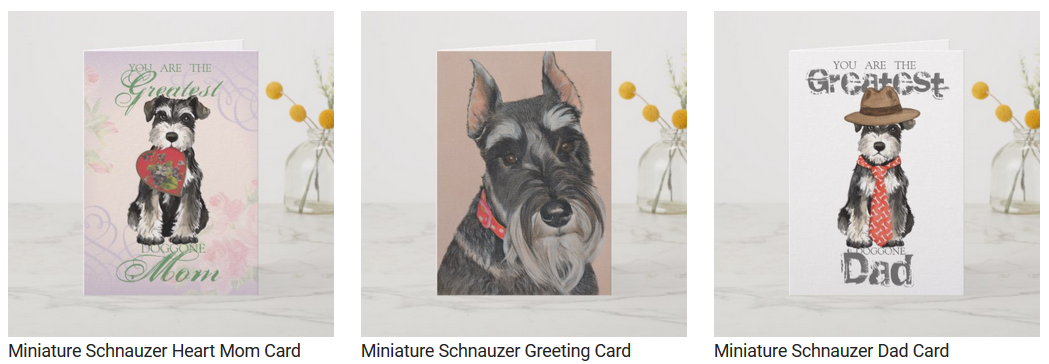 miniature schnauzer greeting cards