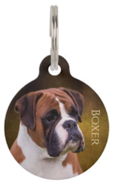 Boxer dog pet ID tag