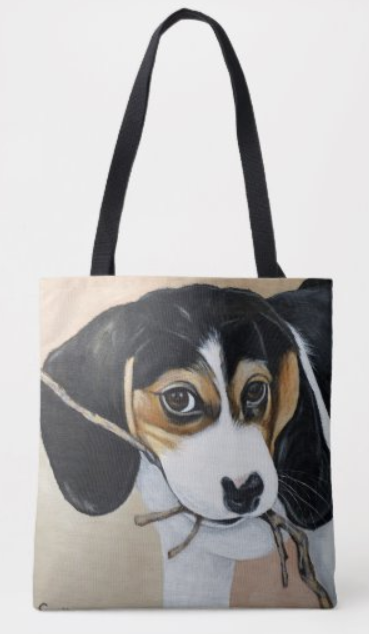 Beagle drawing tote bag