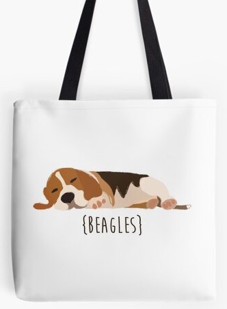 Beagle catoon tote bag