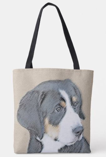 Bernese Mountain Dog artist tote bag