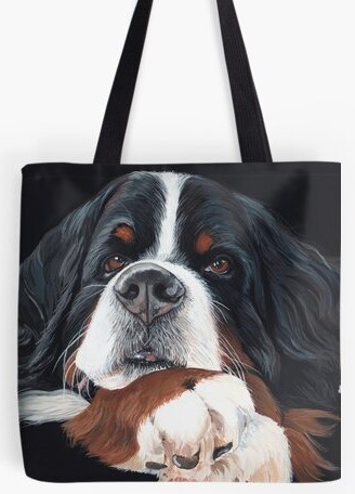 Bernese Mountain Dog portrait tote bag